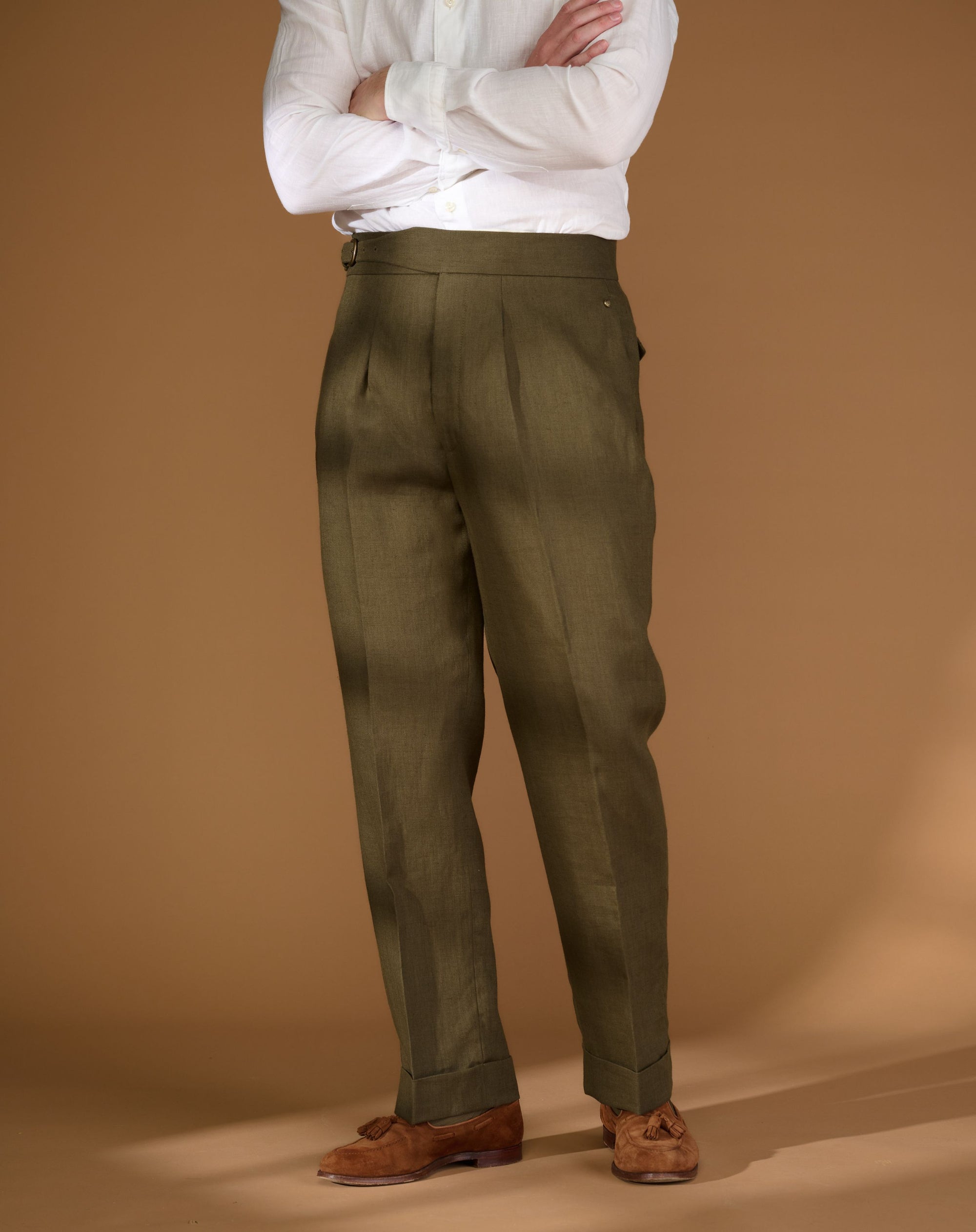 Cadet Cut Dark Green Linen