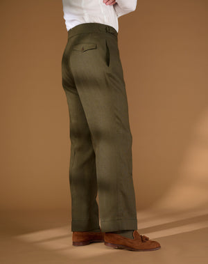 
                  
                    Load image into Gallery viewer, Cadet Cut Dark Green Linen
                  
                