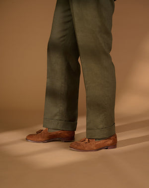 
                  
                    Load image into Gallery viewer, Cadet Cut Dark Green Linen
                  
                
