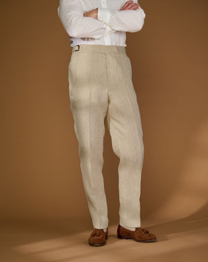 
                  
                    Load image into Gallery viewer, Vintage Cut Beige Linen
                  
                