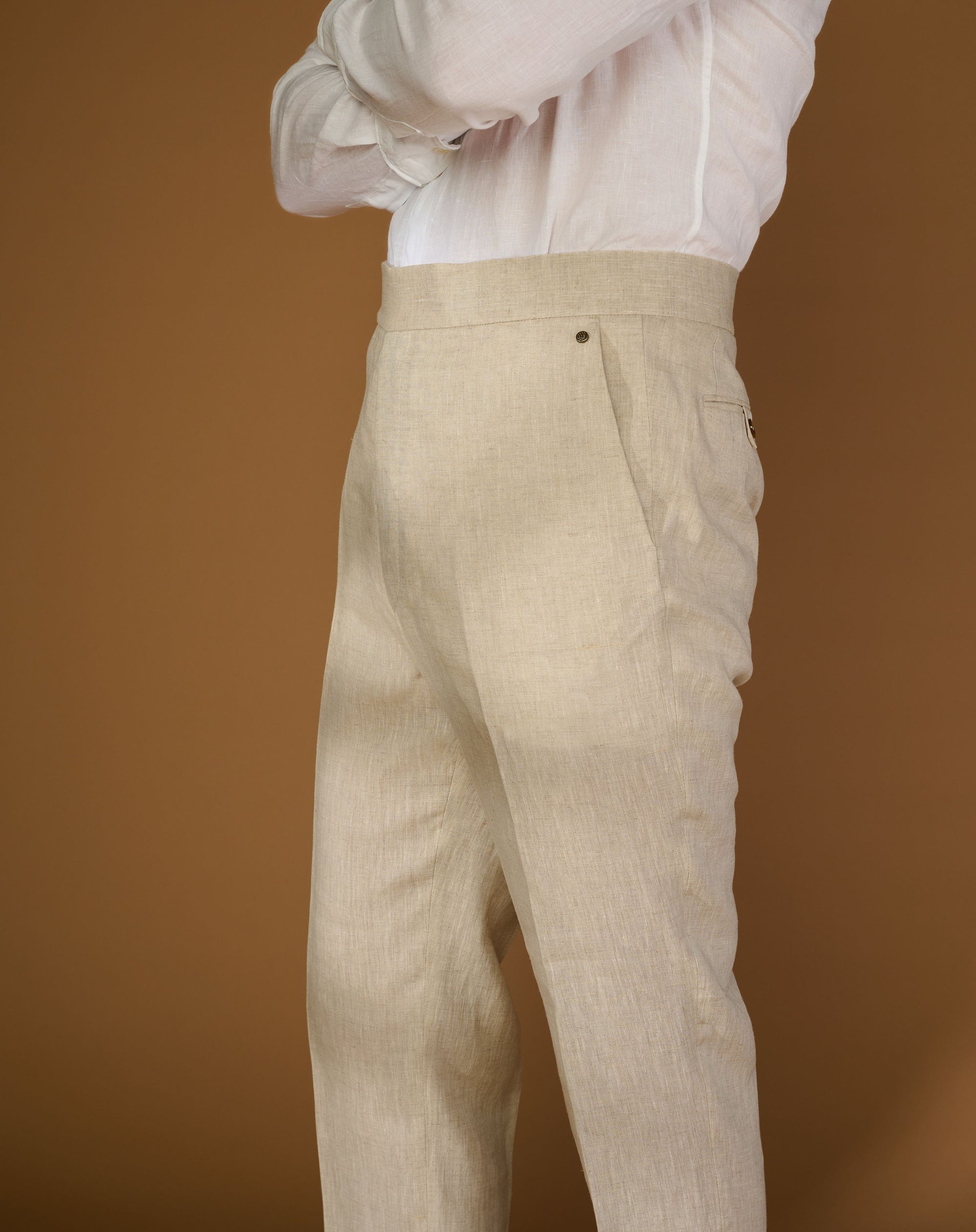 Vintage Cut Beige Linen