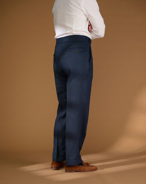 
                  
                    Load image into Gallery viewer, Cadet Cut Dark Blue Linen
                  
                