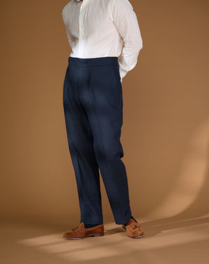 
                  
                    Load image into Gallery viewer, Cadet Cut Dark Blue Linen
                  
                