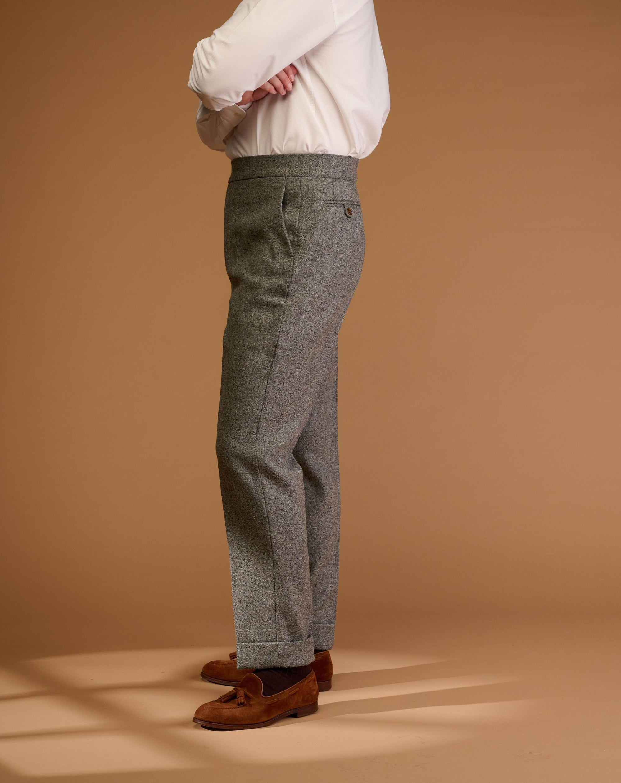 Vintage Cut Flannel Grey Tweed