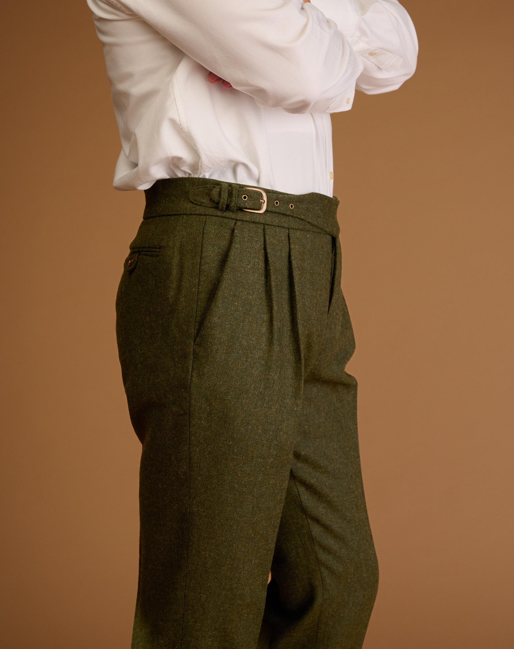 Classic Cut Moss Green Tweed