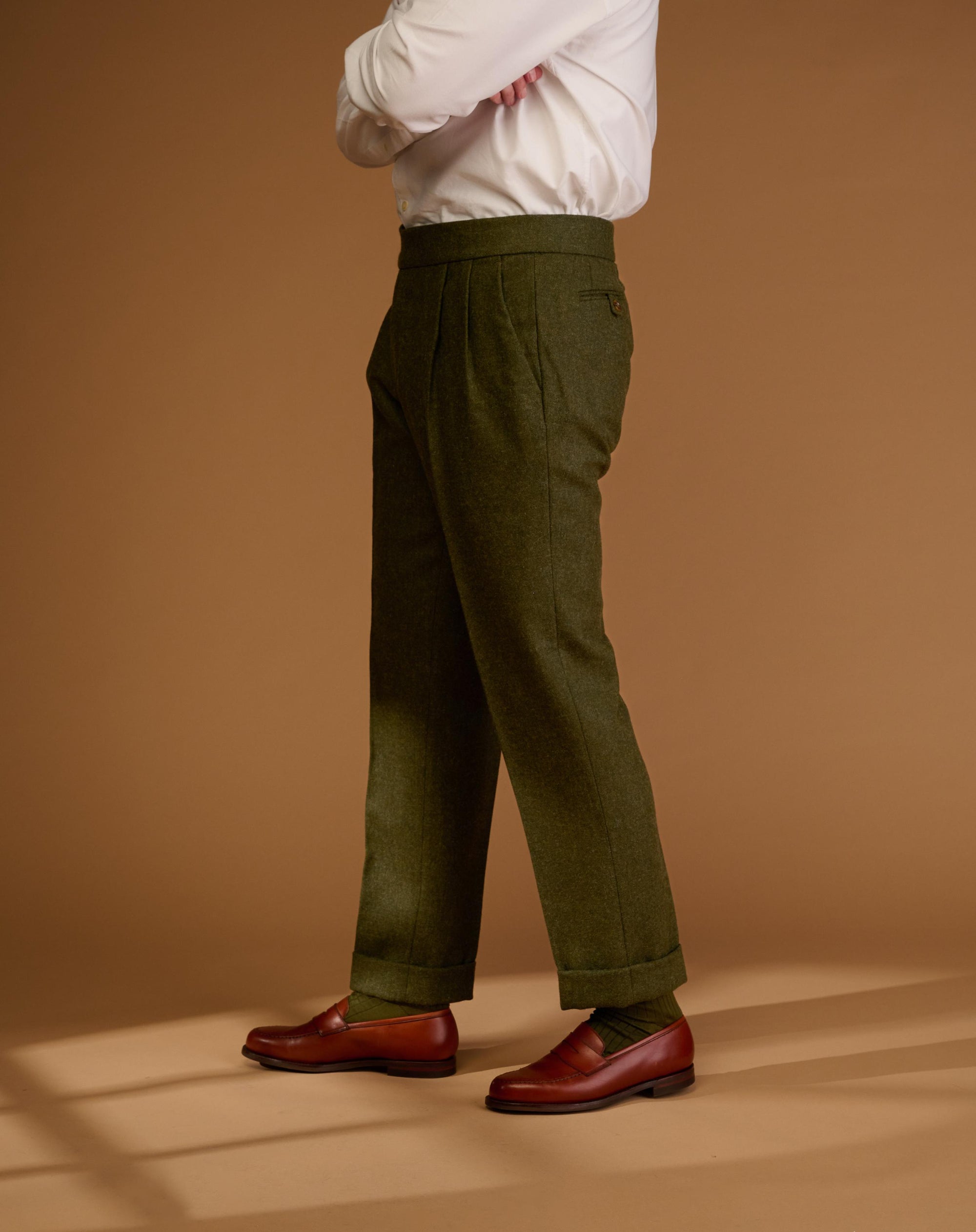 Classic Cut Moss Green Tweed