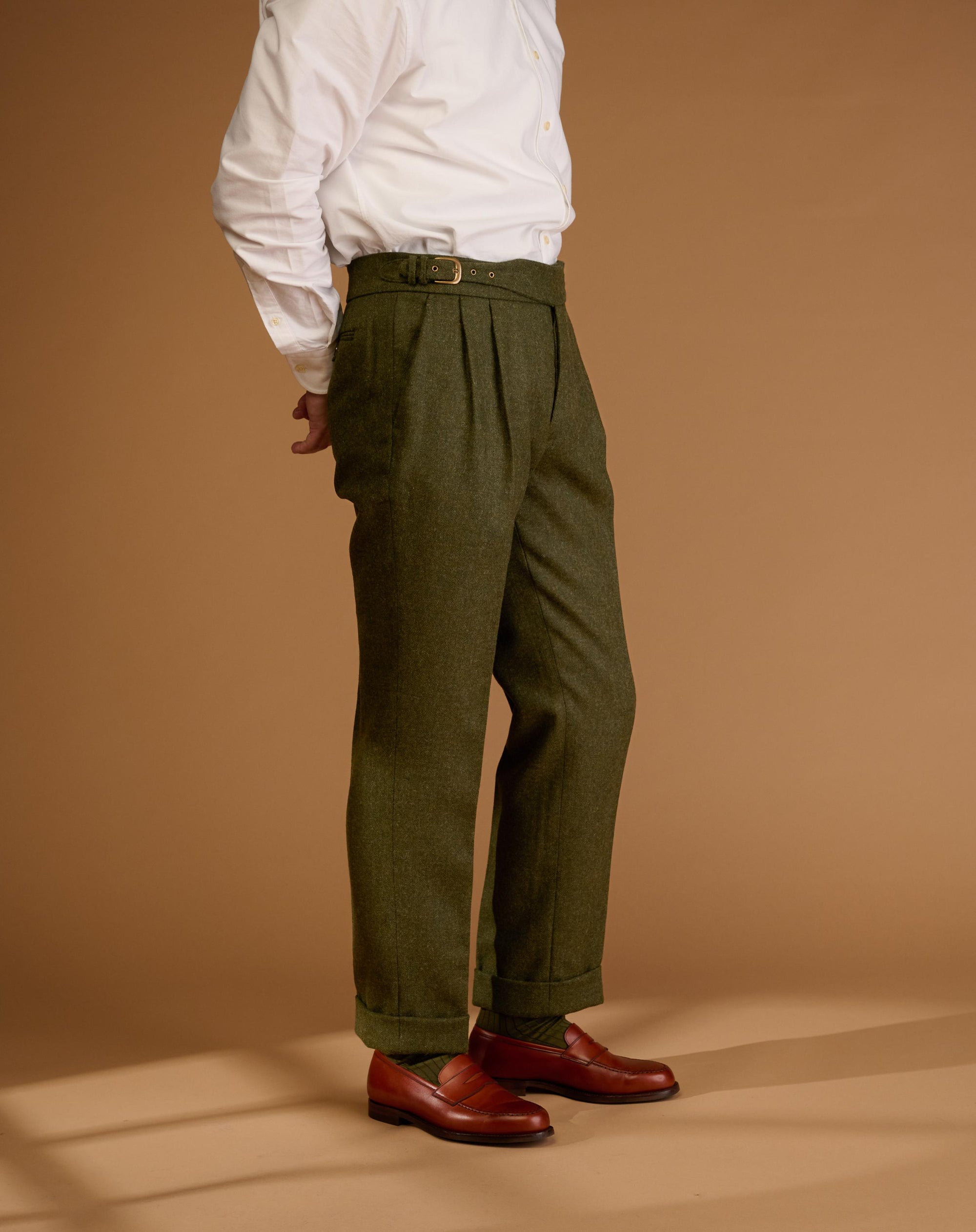 Classic Cut Moss Green Tweed
