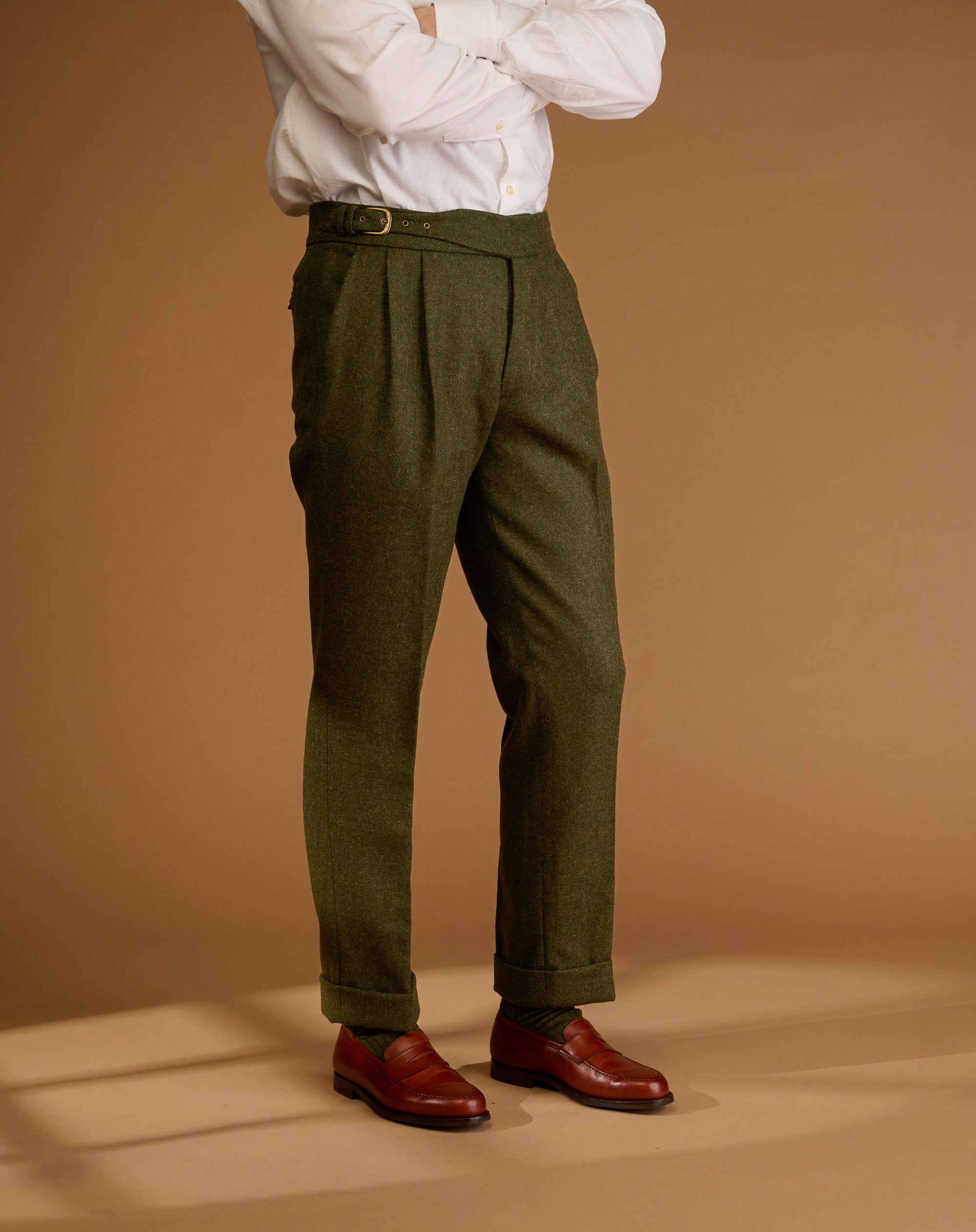 Classic Cut Moss Green Tweed