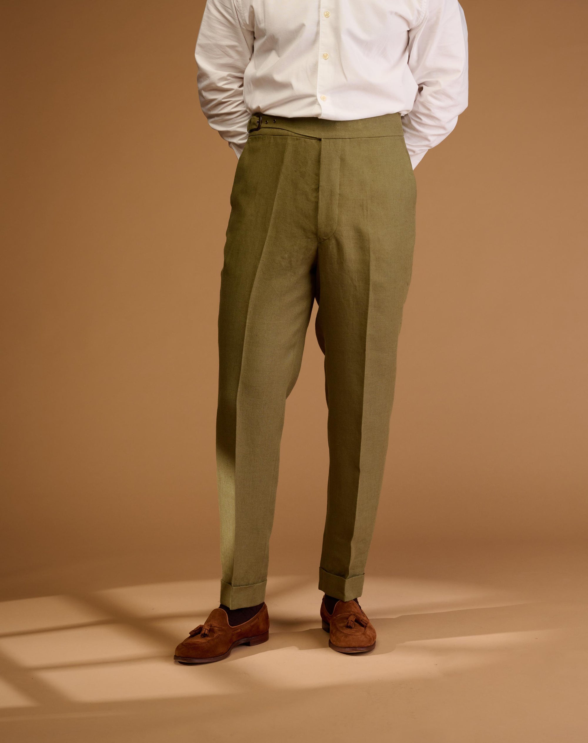 Vintage Cut Olive Green Linen