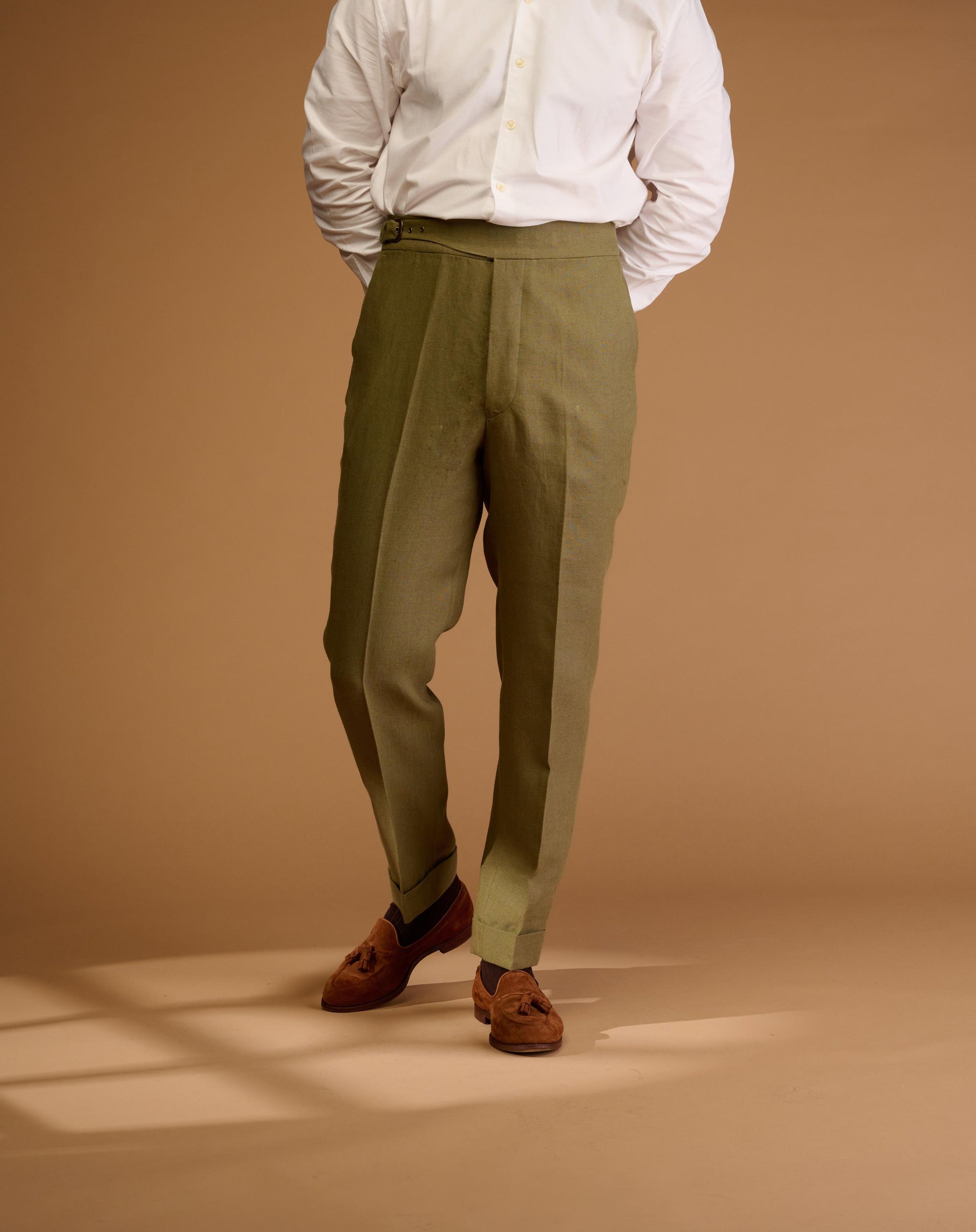 Vintage Cut Olive Green Linen