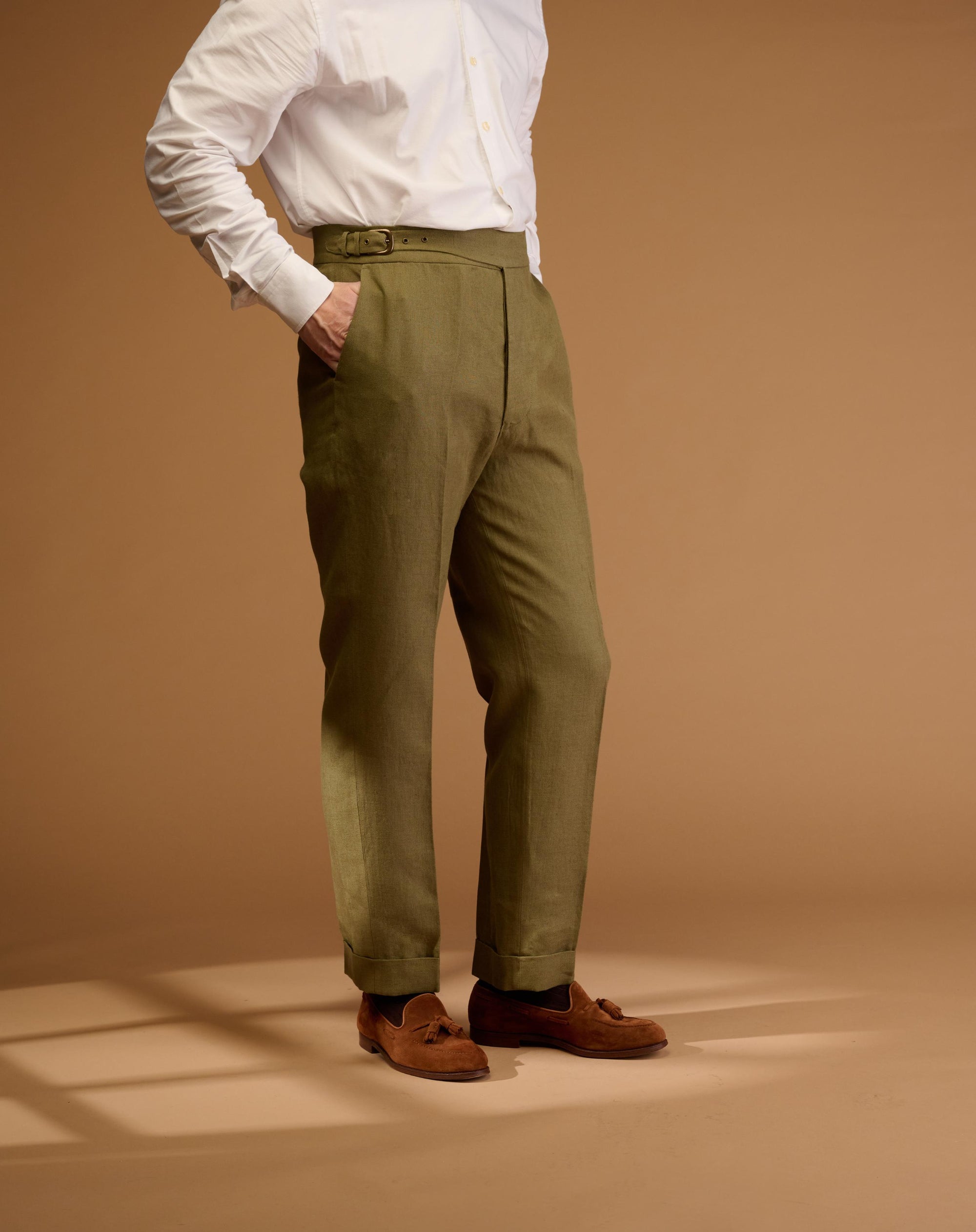 Vintage Cut Olive Green Linen