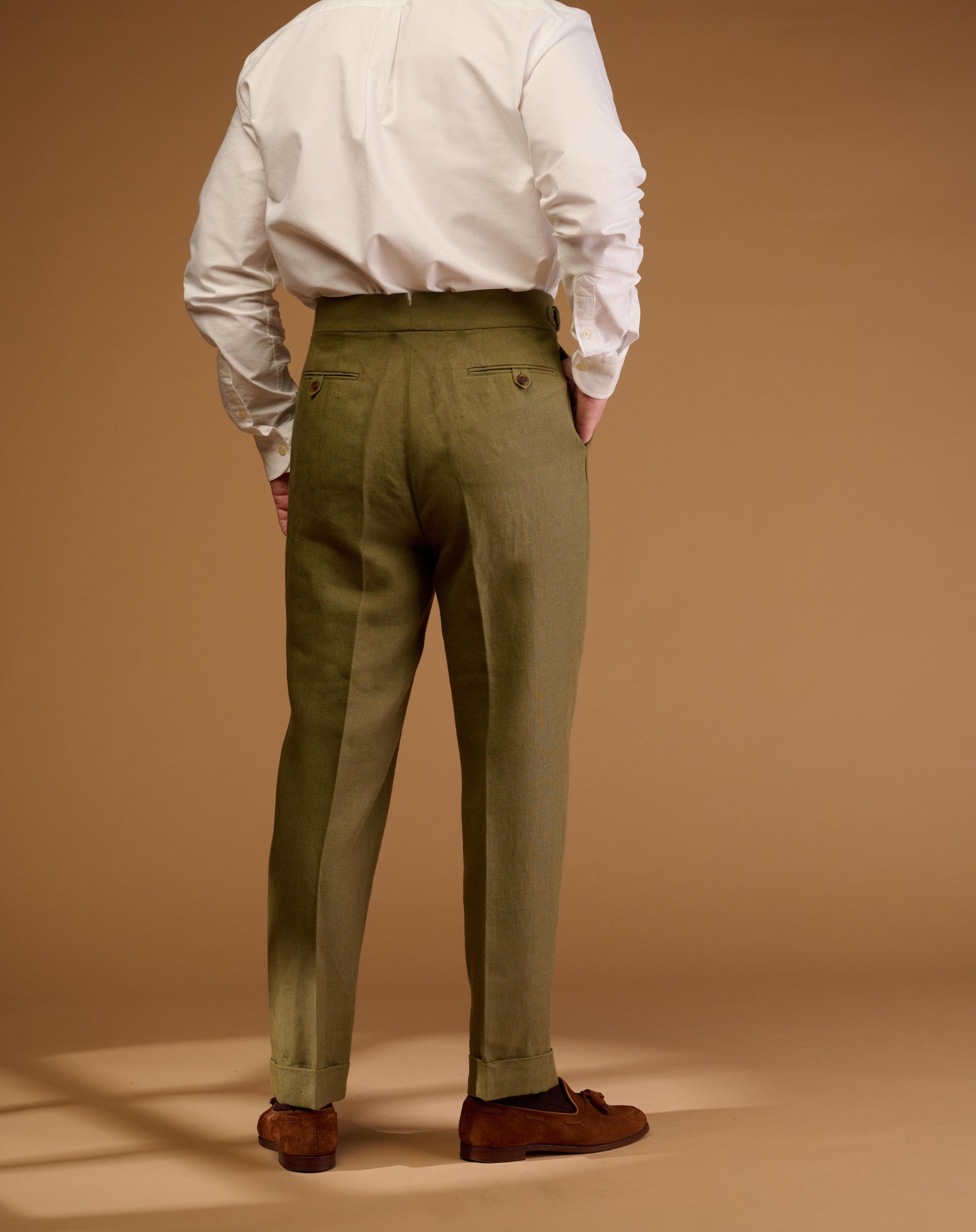 Vintage Cut Olive Green Linen