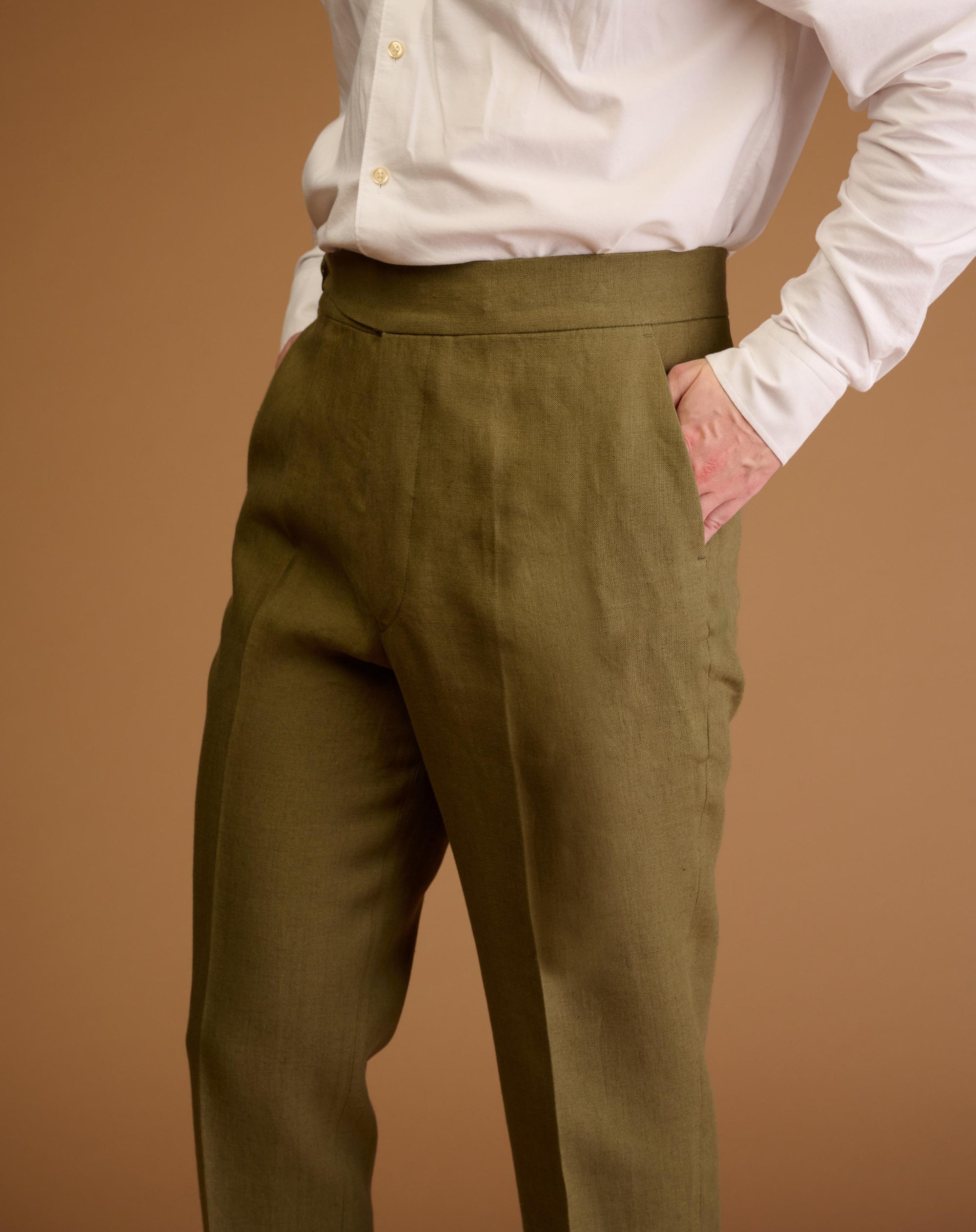Vintage Cut Olive Green Linen