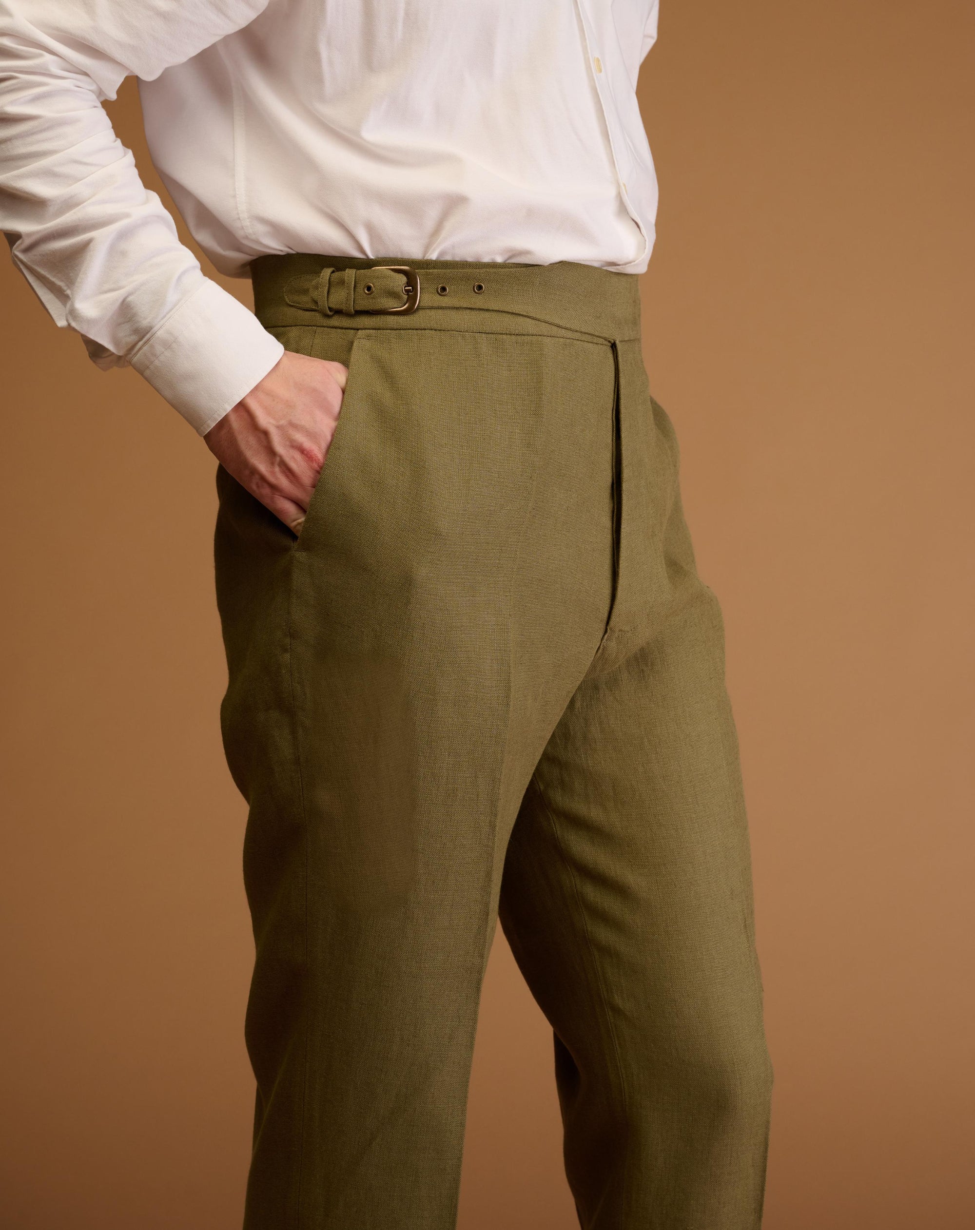 Vintage Cut Olive Green Linen