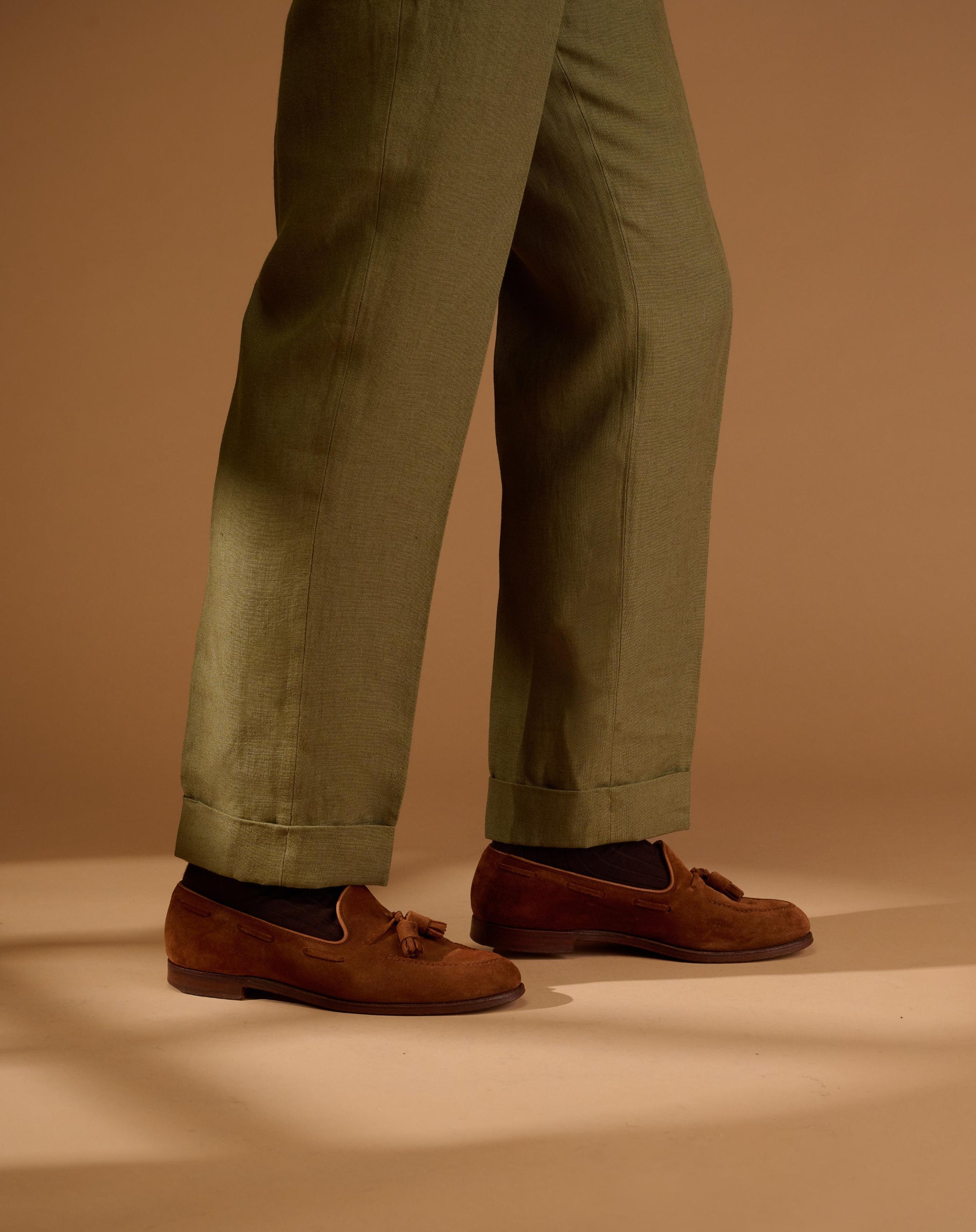 Vintage Cut Olive Green Linen