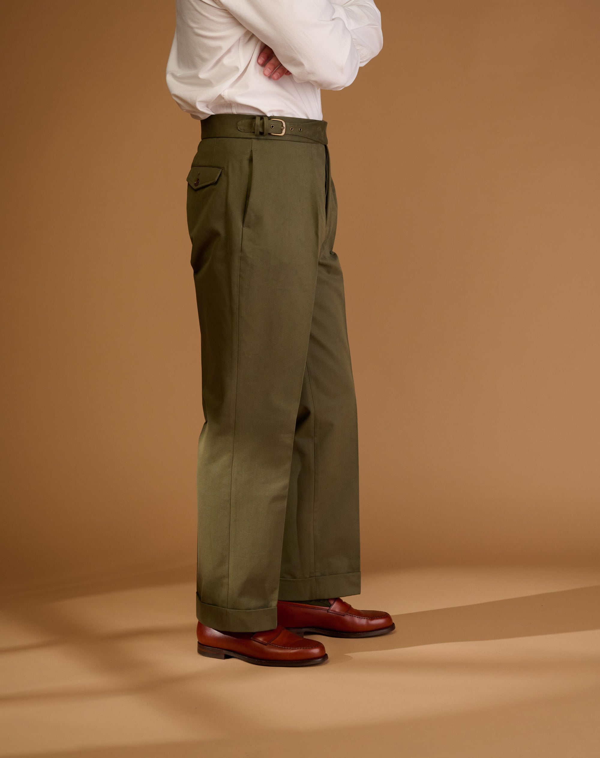 Cadet Cut Khaki Green Cotton