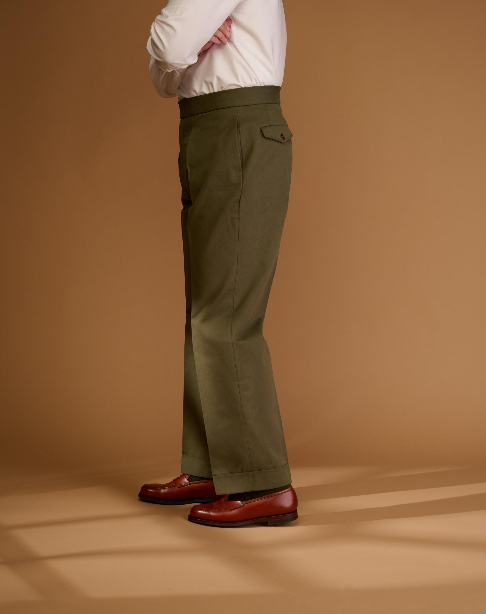 Cadet Cut Khaki Green Cotton