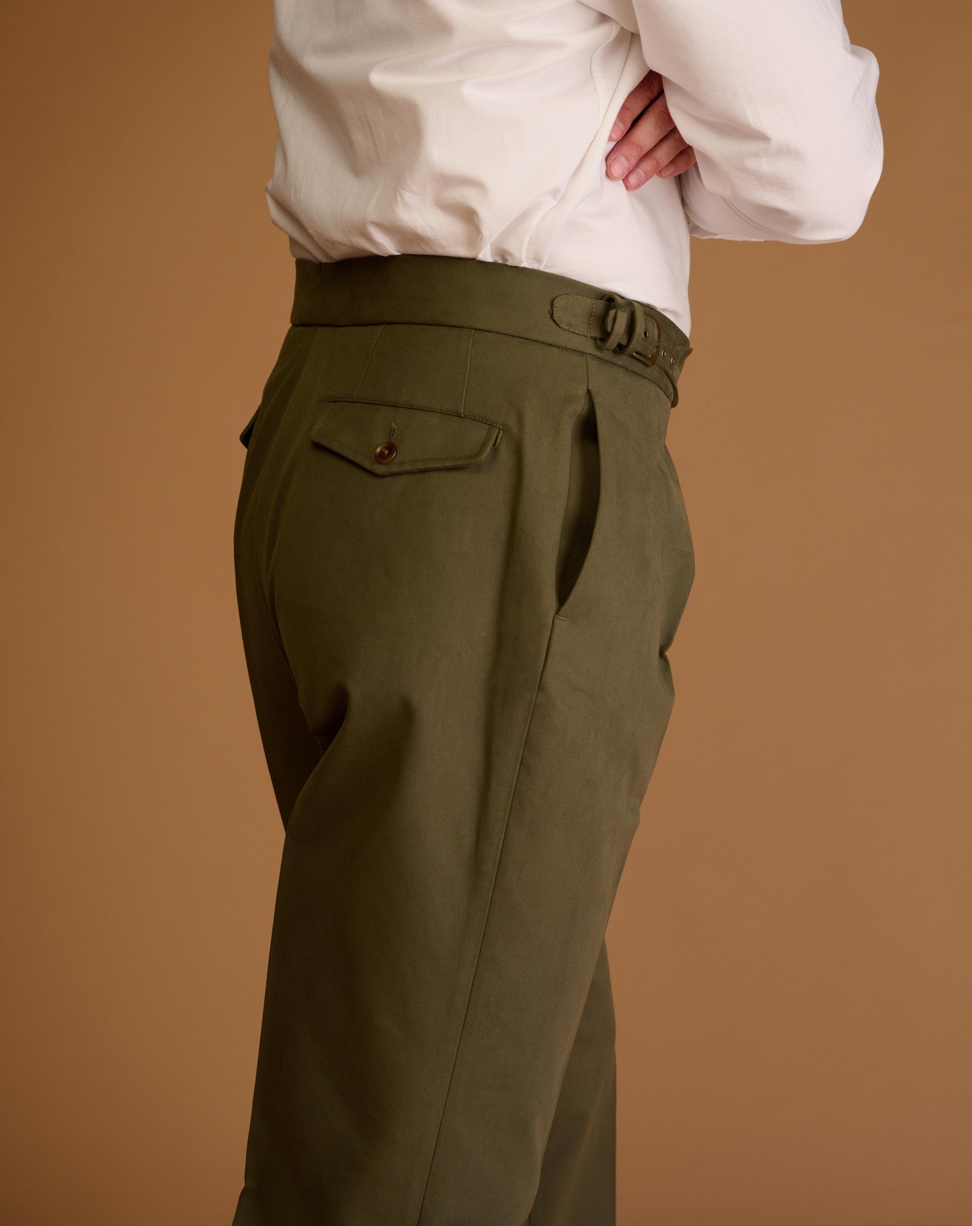 Cadet Cut Khaki Green Cotton