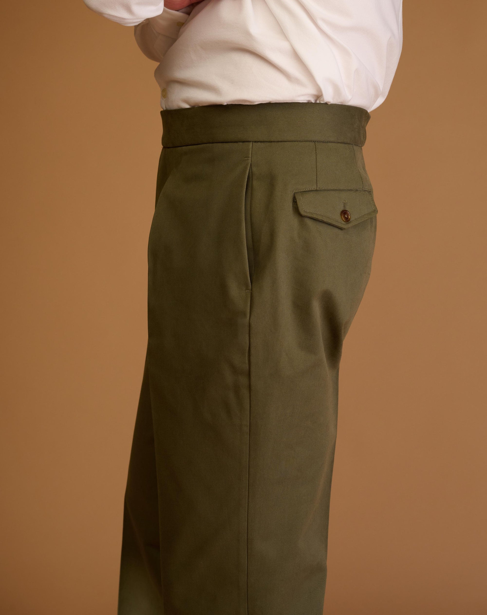 Cadet Cut Khaki Green Cotton