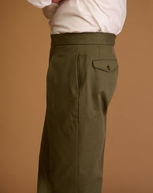 
                  
                    Load image into Gallery viewer, Cadet Cut Khaki Green Cotton
                  
                