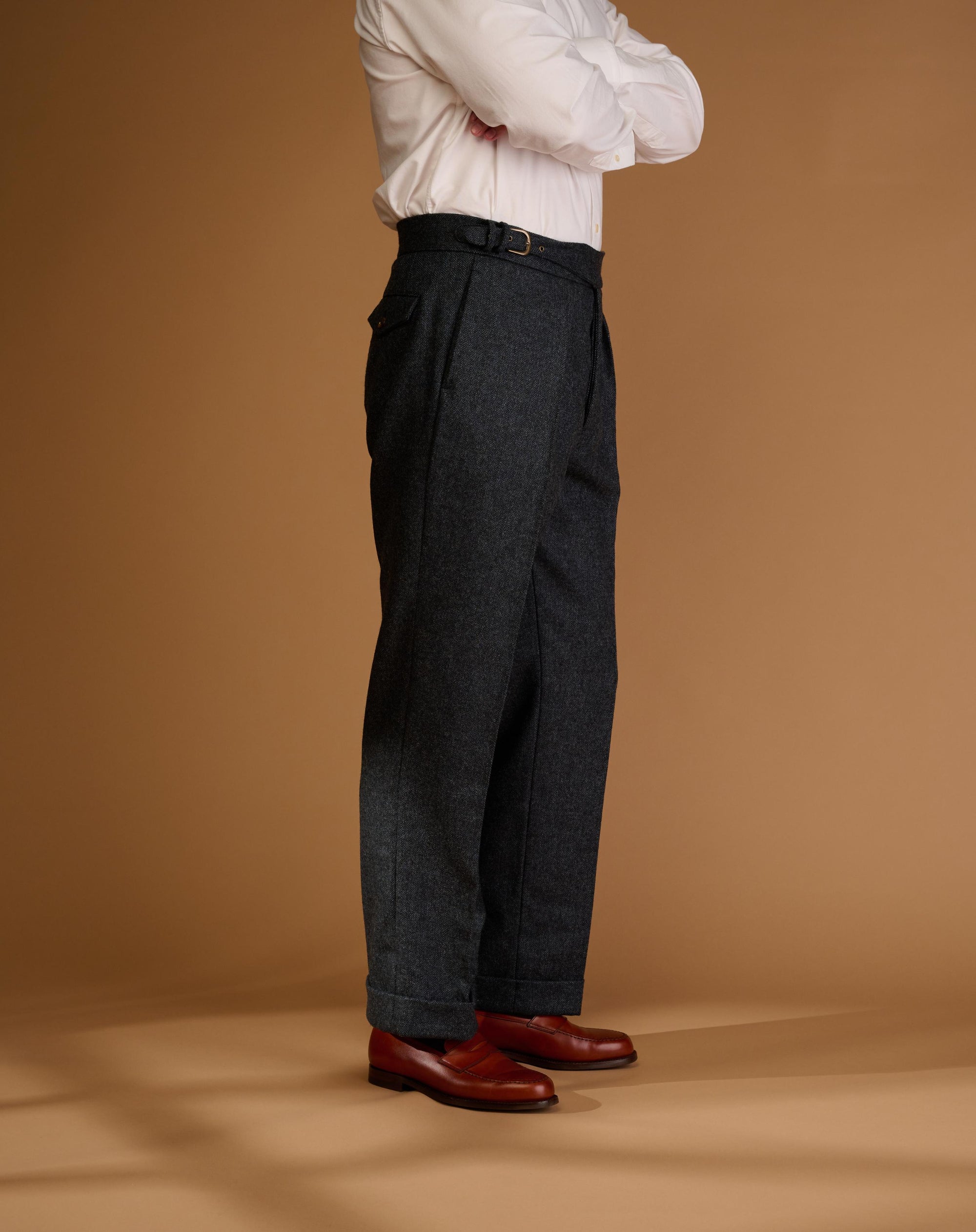 Cadet Cut Herringbone Blue Tweed