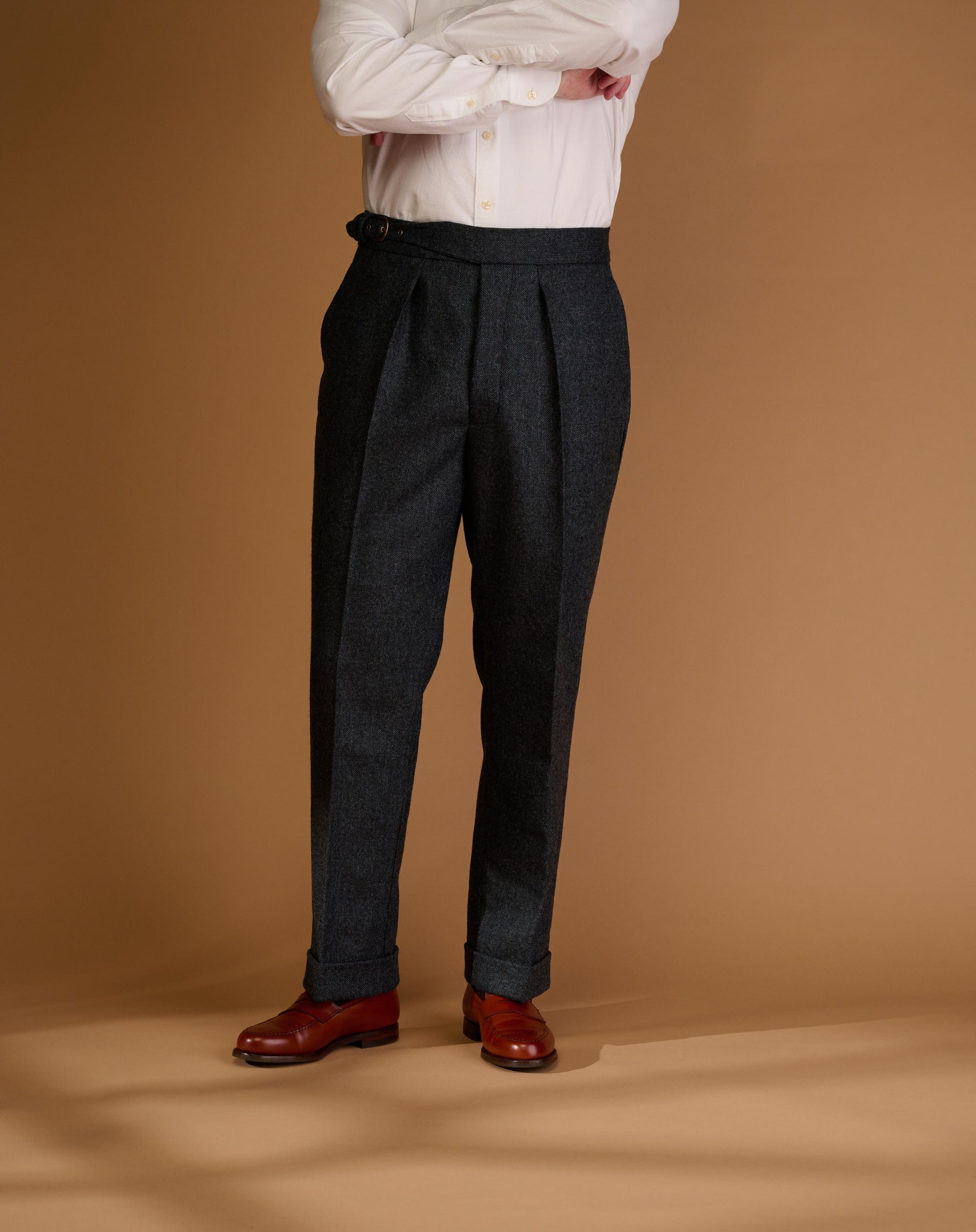 Cadet Cut Herringbone Blue Tweed