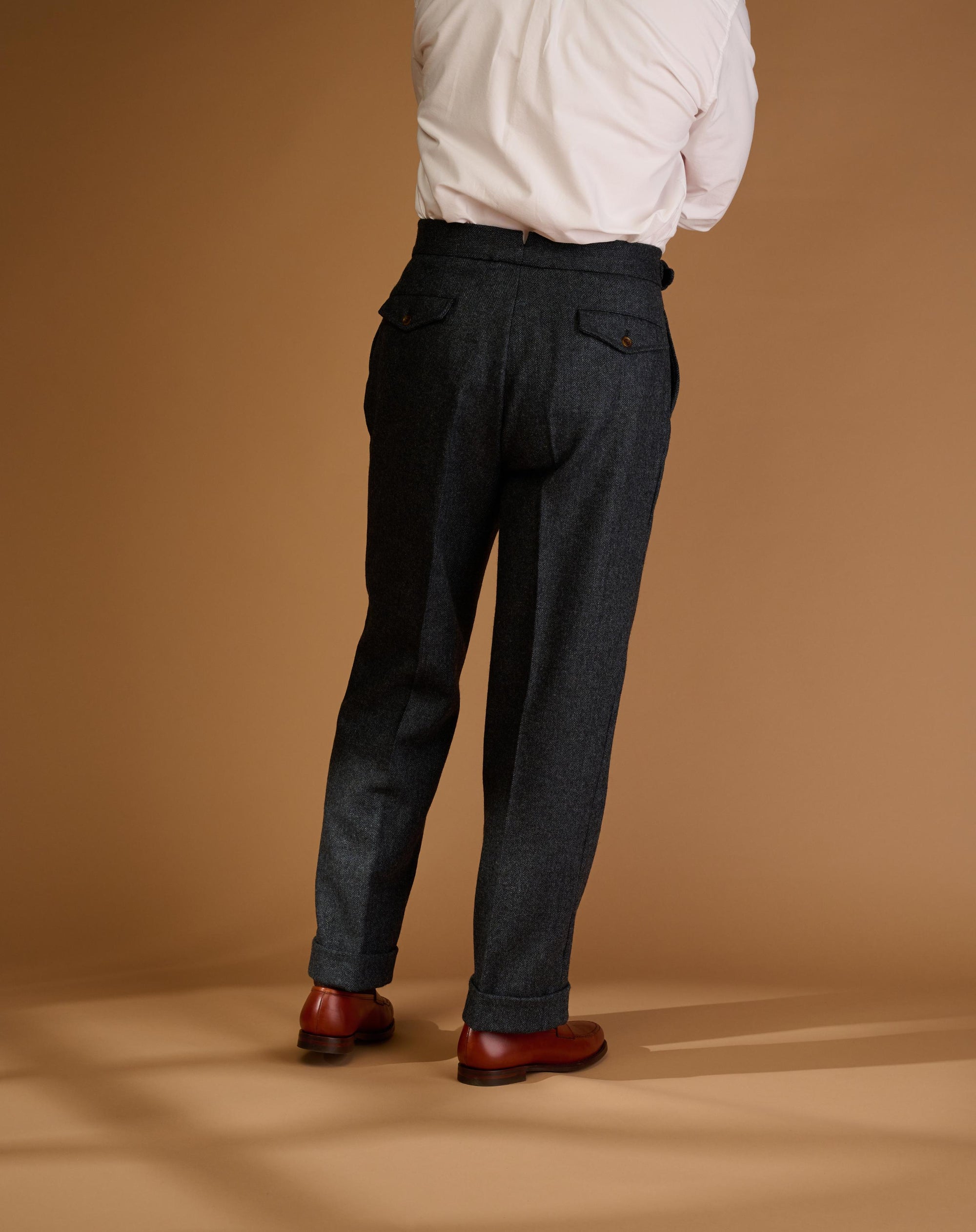 Cadet Cut Herringbone Blue Tweed