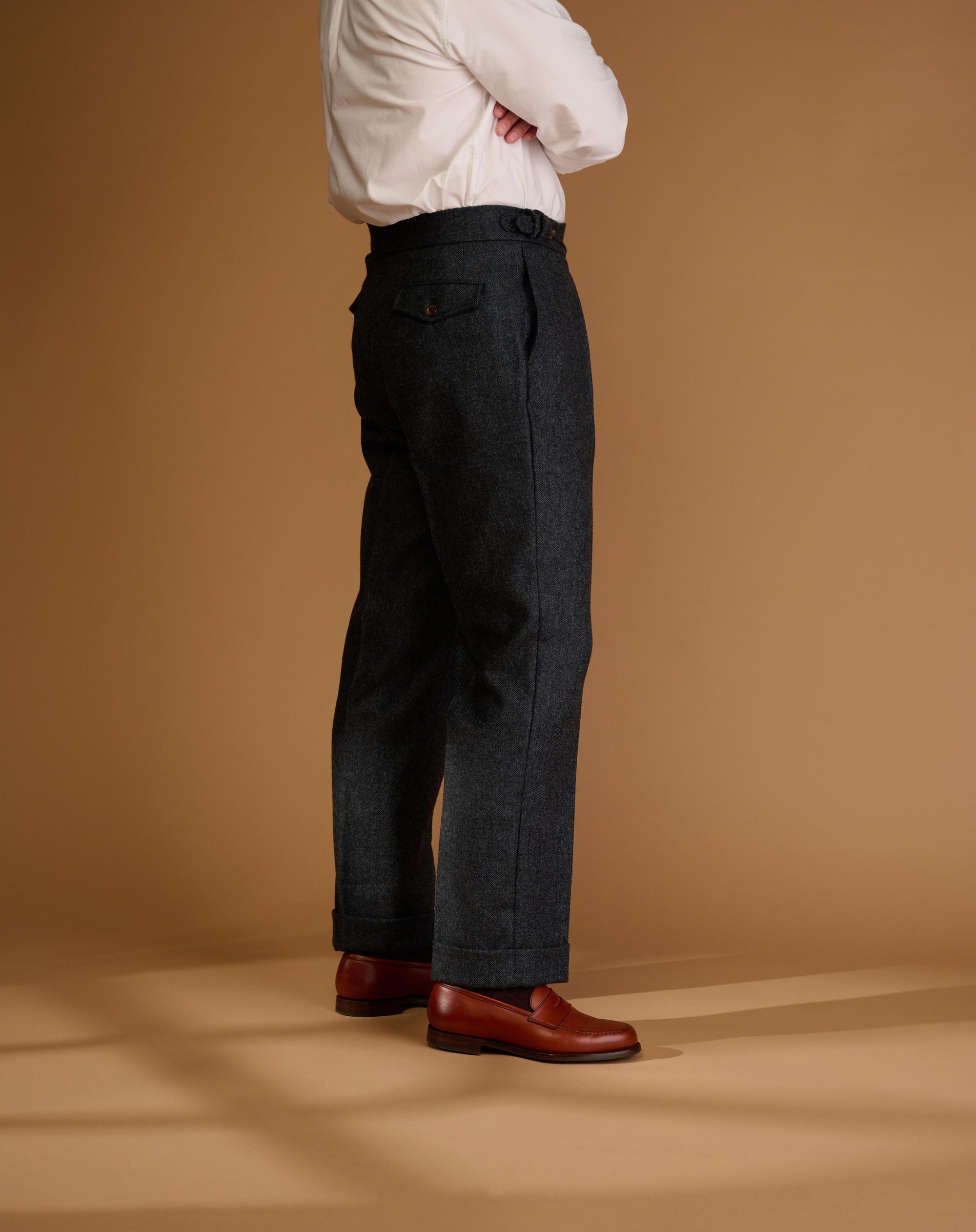 Cadet Cut Herringbone Blue Tweed