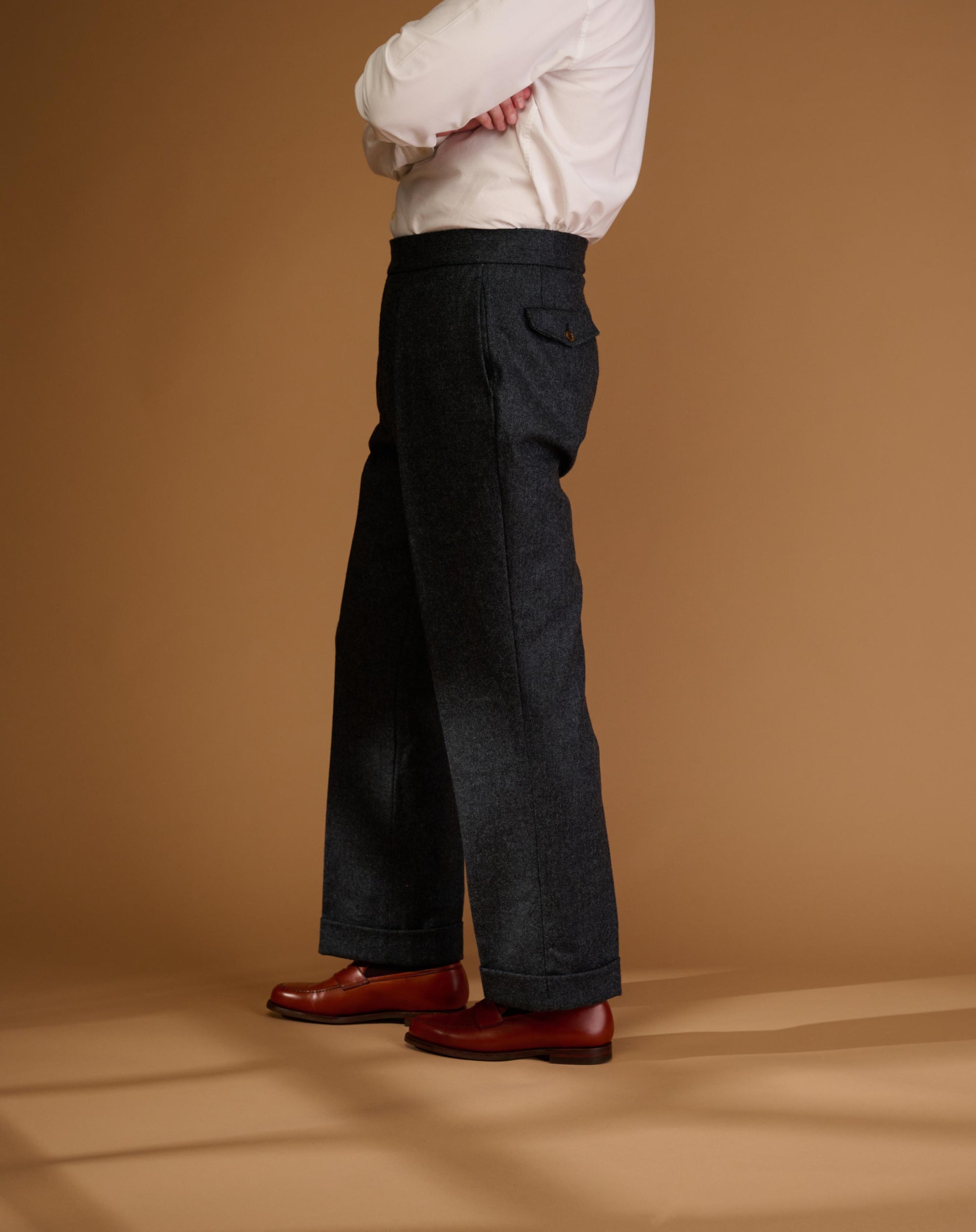 Cadet Cut Herringbone Blue Tweed