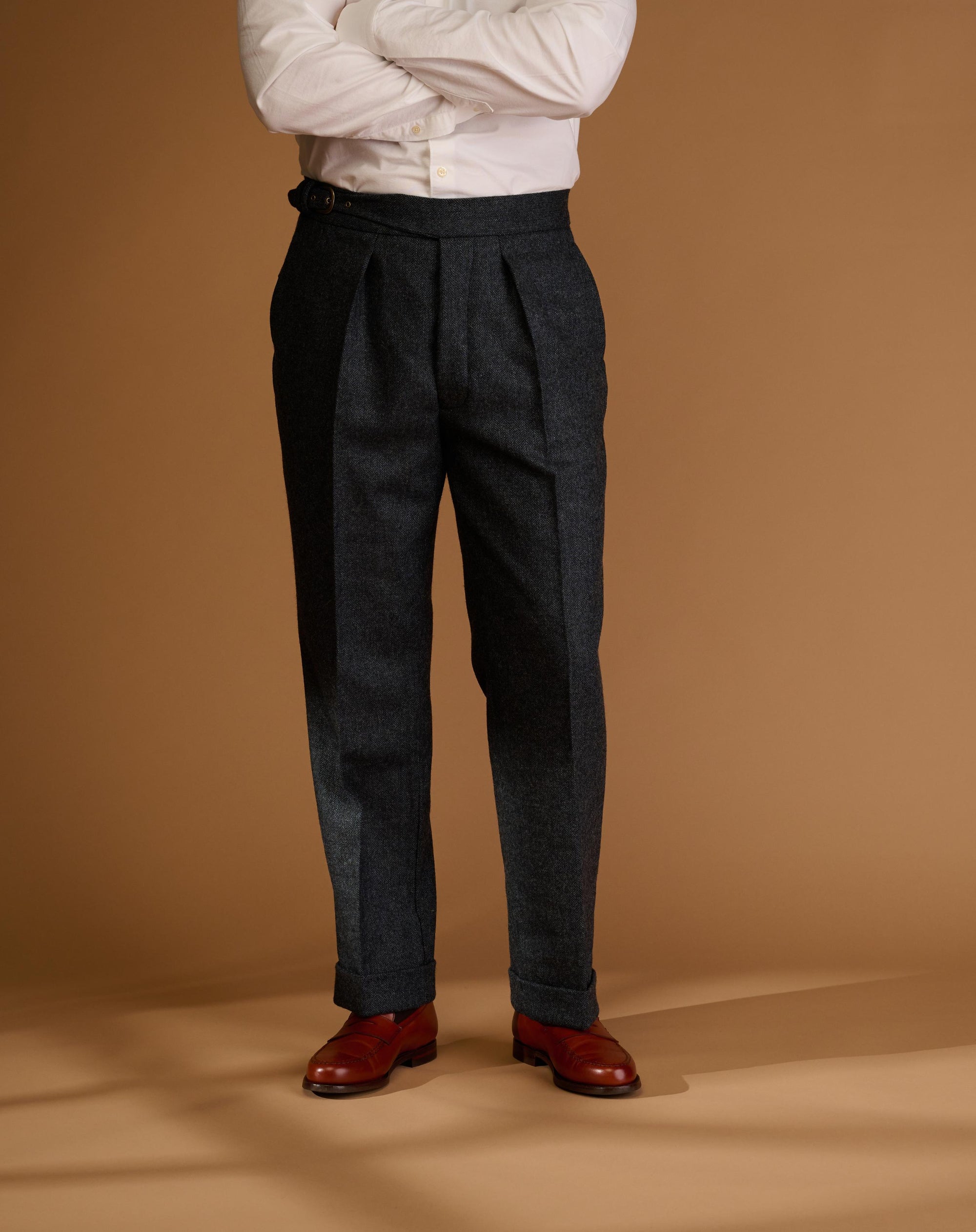 Cadet Cut Herringbone Blue Tweed