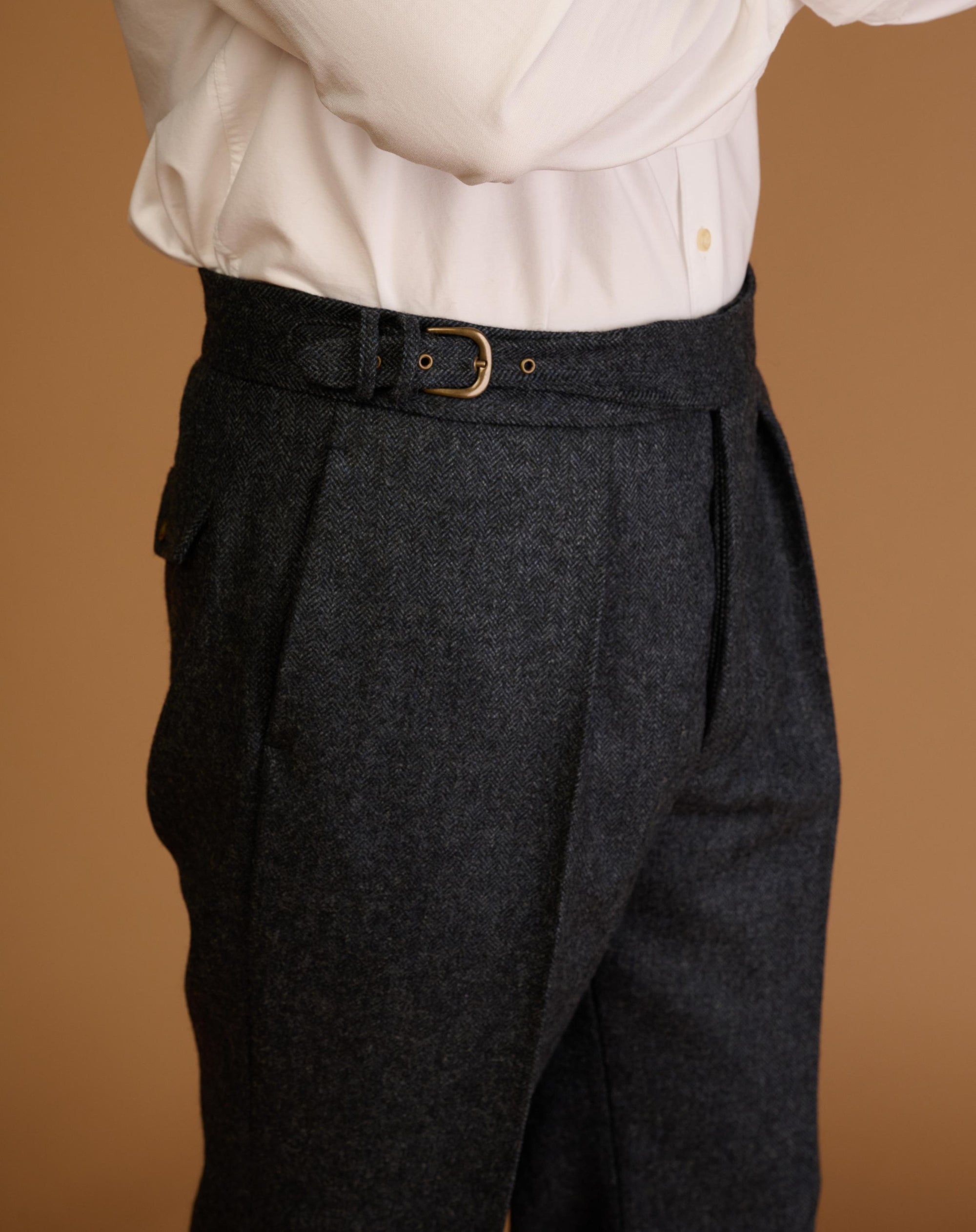 Cadet Cut Herringbone Blue Tweed