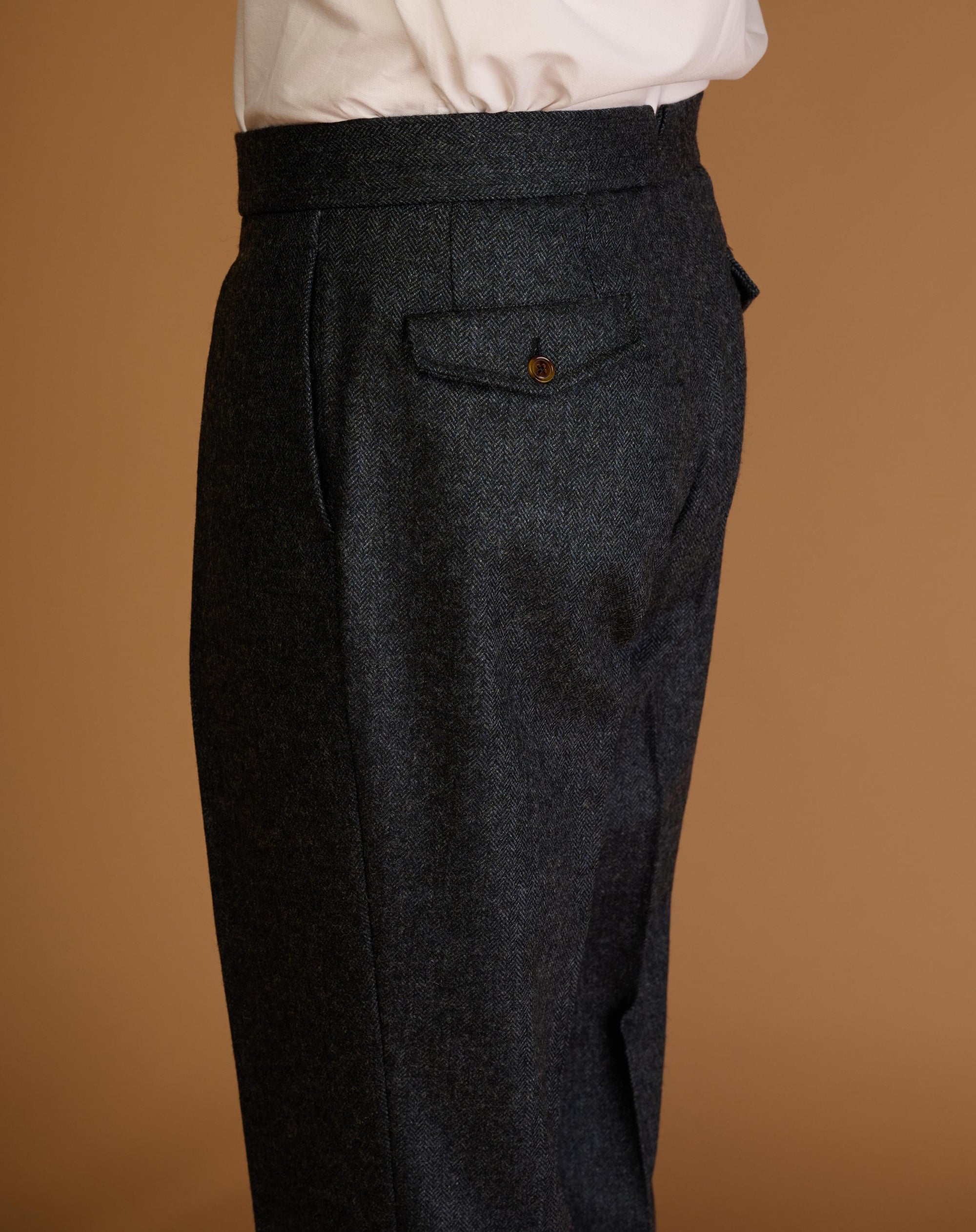 Cadet Cut Herringbone Blue Tweed