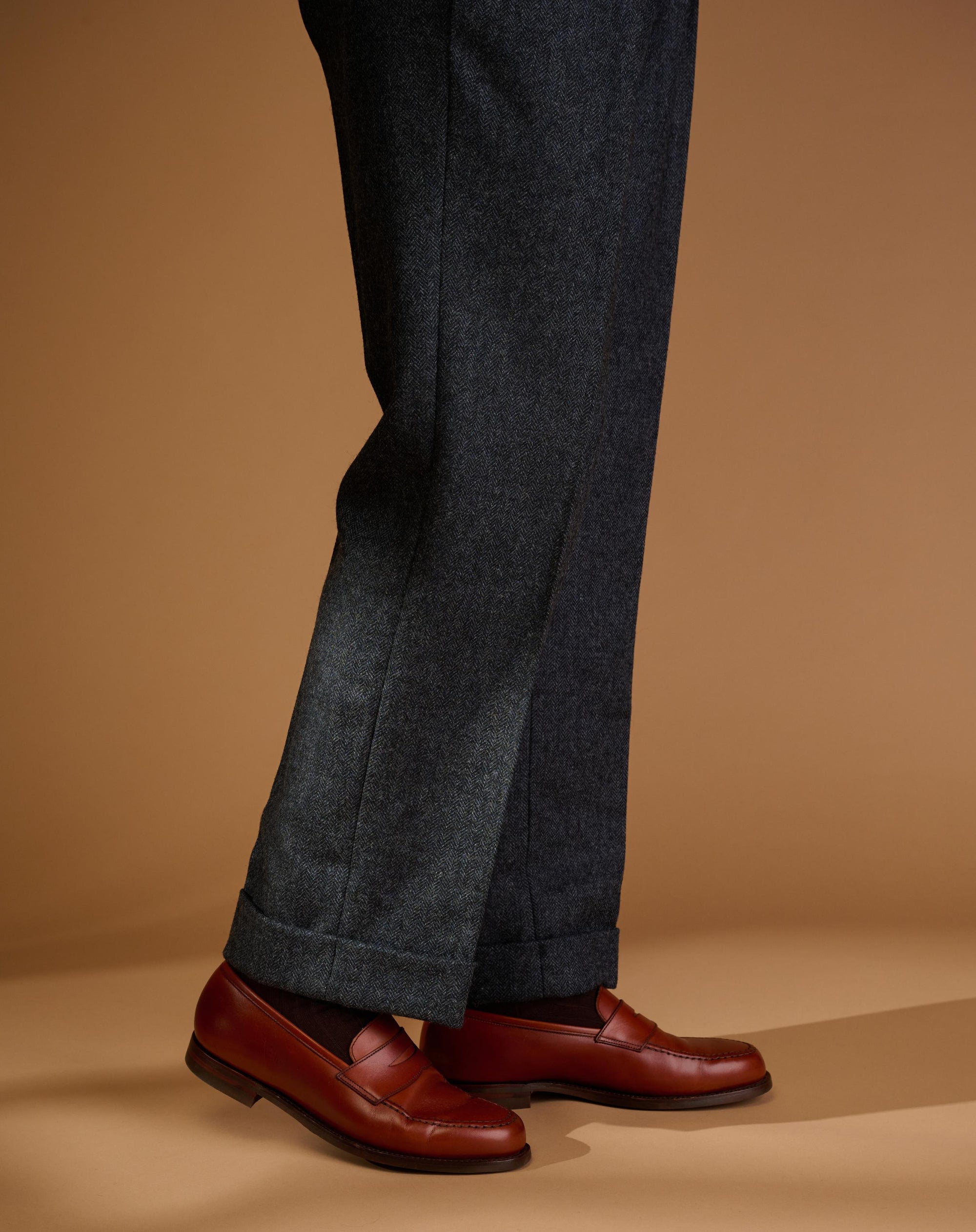 Cadet Cut Herringbone Blue Tweed