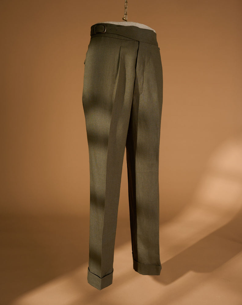 
                  
                    Load image into Gallery viewer, Cadet Cut Dark Green Linen
                  
                