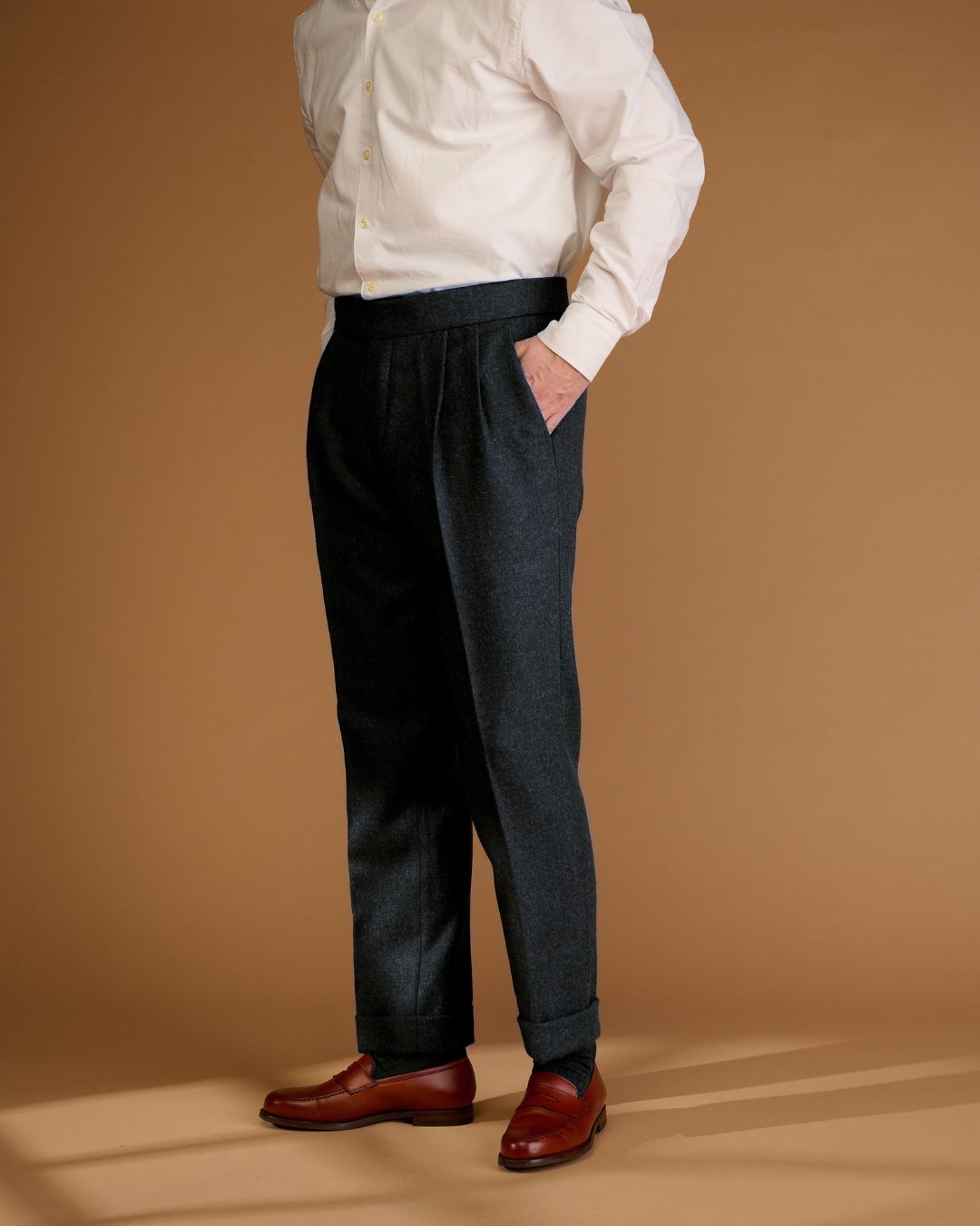 Classic Cut Herringbone Blue Tweed