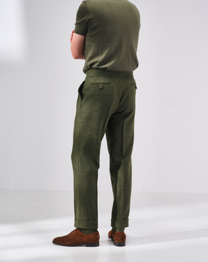 Moss green best sale trousers